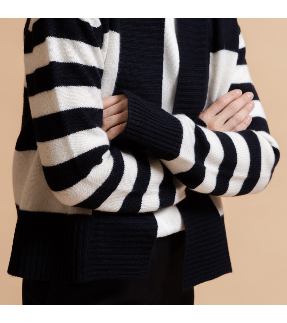 GRACE & Mila Gilet Rayé En lin Vic