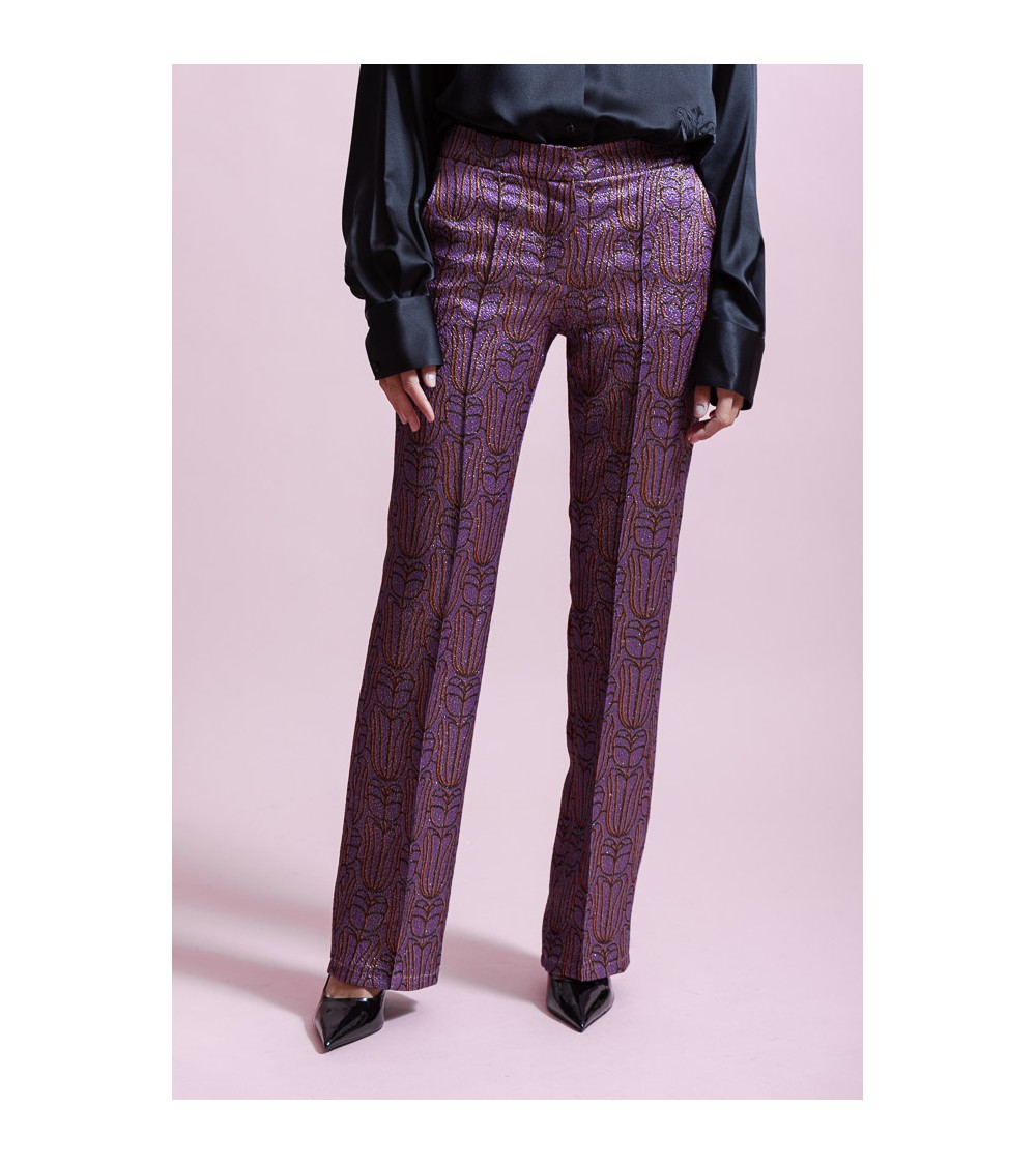 Pantalon Chinois Femme MEME By Giab's Taille 44 (38) à Motifs Avec Lurex - Occasion Très Bon état